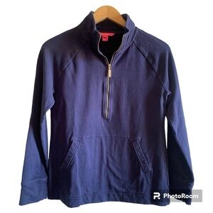 Lilly Pulitzer Women's Navy Blue 1/2 Zip Skipper Popover Pullover in Size Small
